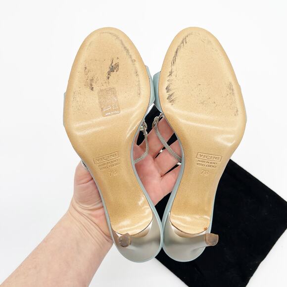 Giuseppe Zanotti Vintage y2k Light Blue Butterfly Strappy Heeled Sandals size 7 - Picture 13 of 14